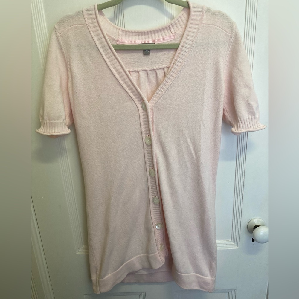 J. Jill Pink Short Sleeve Cardigan